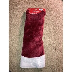 Holiday Red White Christmas Tree Skirt 48"
